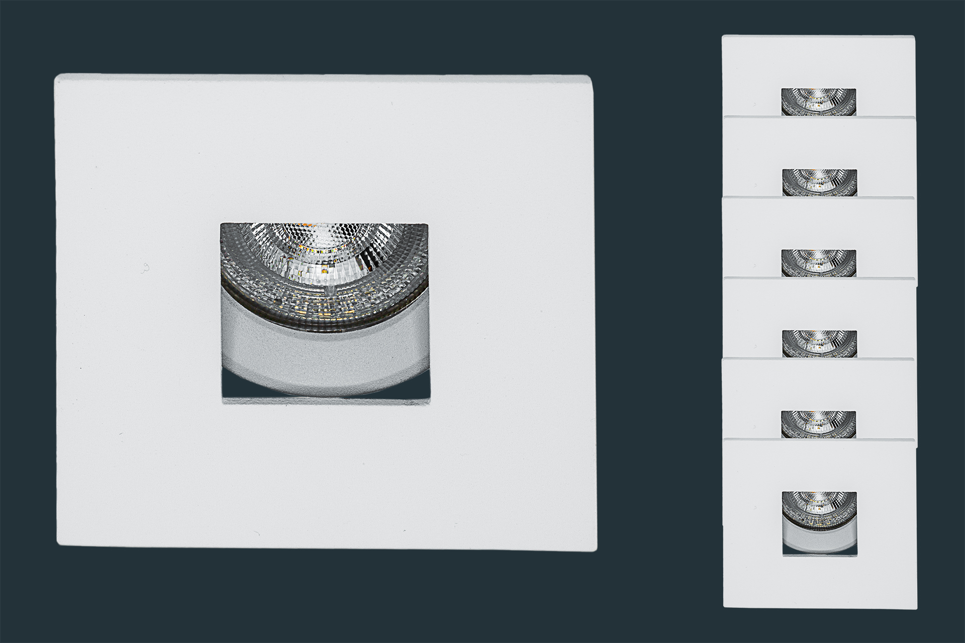 6er Set LED Einbaustrahler SQUARE, eckig, weiß