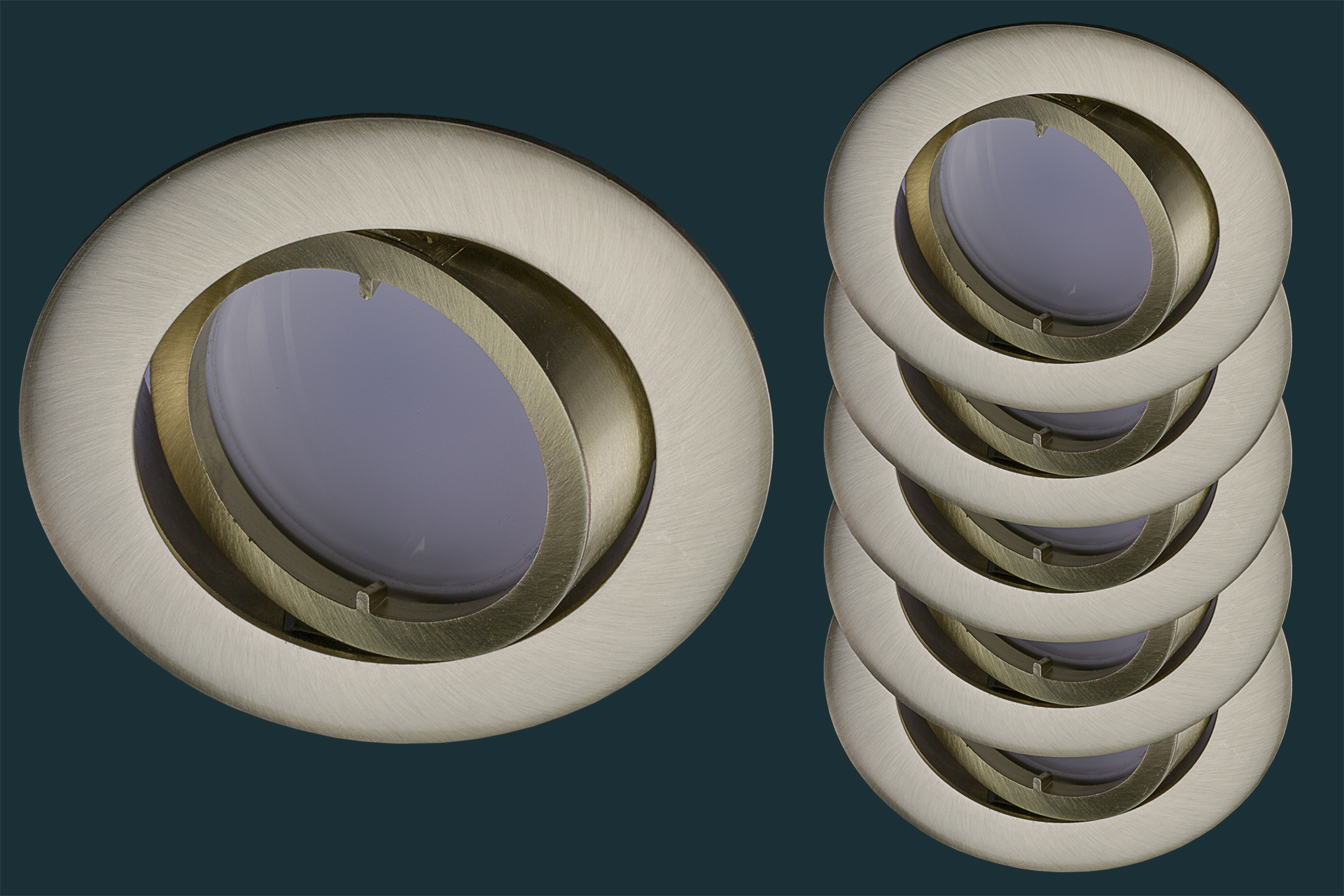 5er Set LED Einbaustrahler flach FLAT DIM 120, matt-chrom