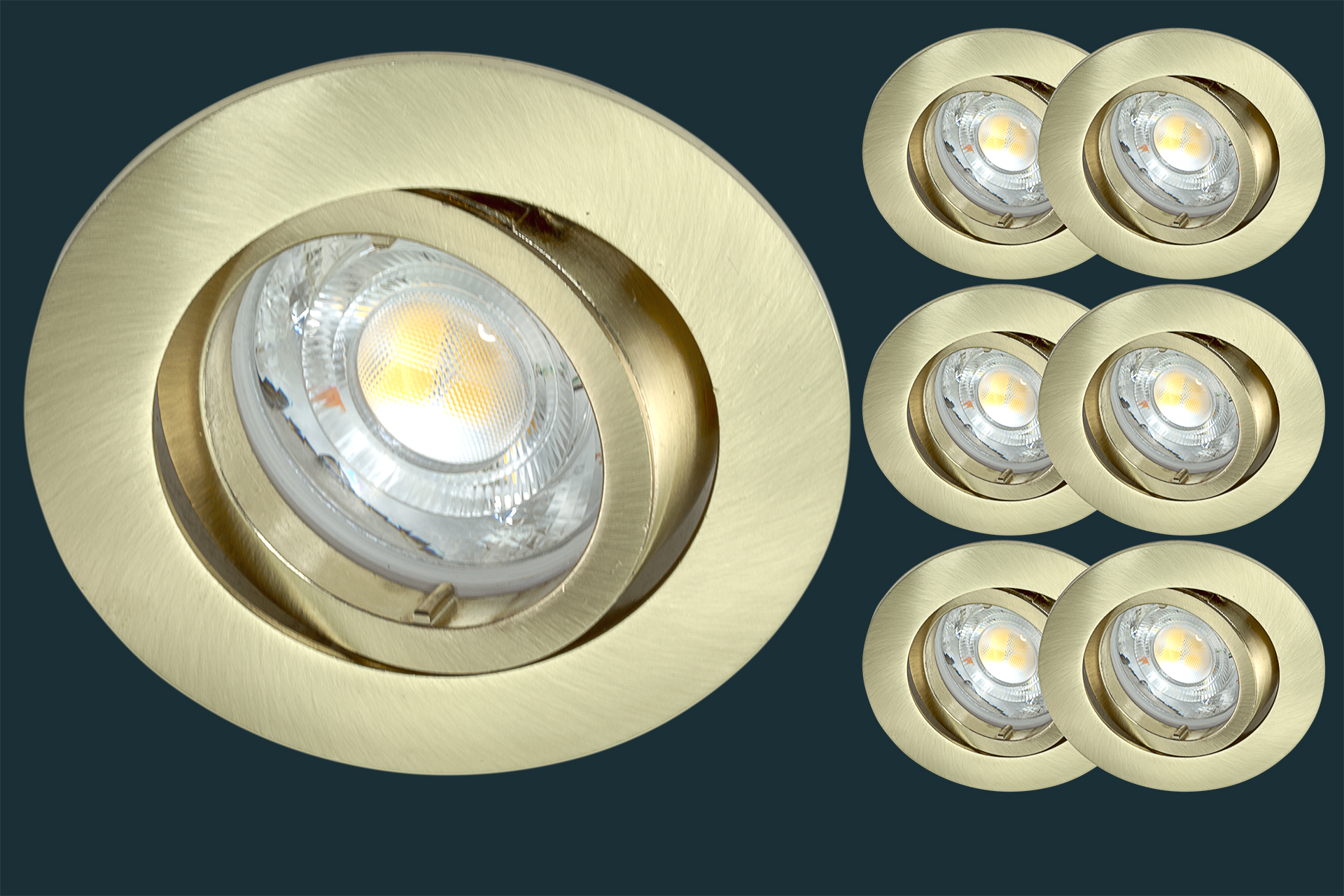 6er Set LED Einbaustrahler Oley Leuchten® GU10 ECO