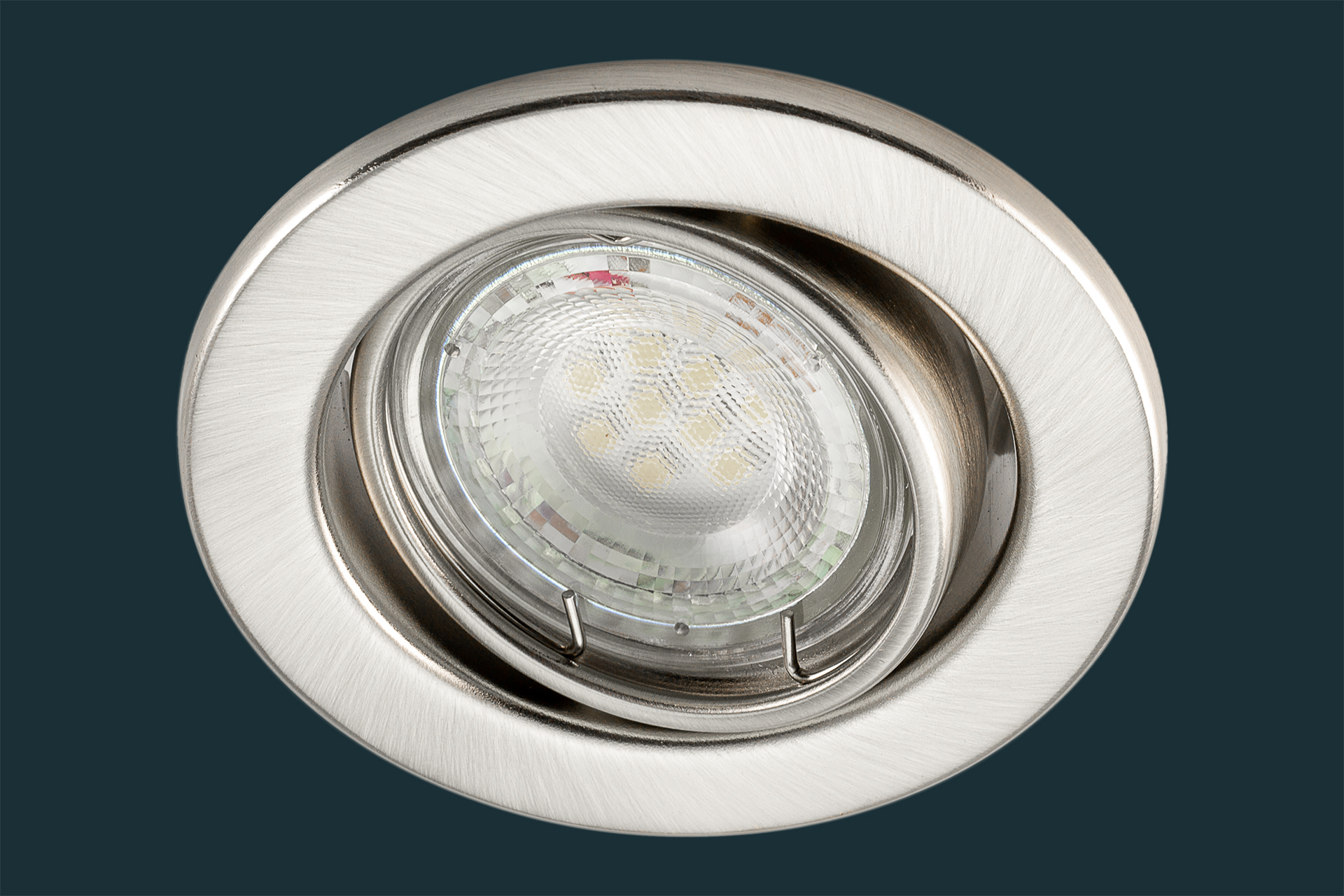 Runder LED-Einbaustrahler 2,5W 450lm in matt-chrom