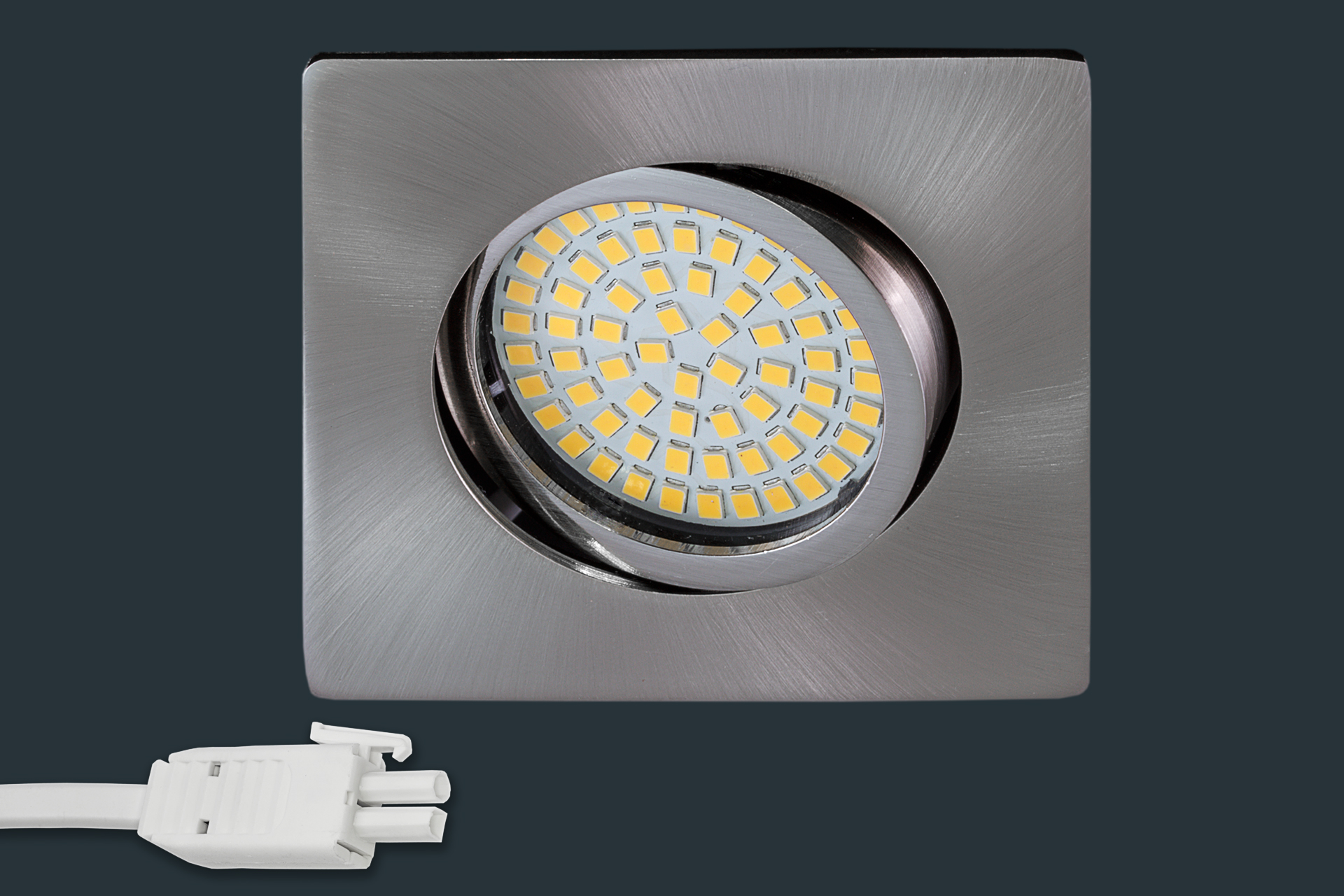 Ultra Flach LED Einbaustrahler 230V, eckig, matt chrom